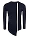 COOFANDY Men's Shirts Casual Zipper Shirt Irregular Long Sleeve T Shirt,Navy Blue,Medium