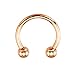 BodyJ4You Septum Rose Goldtone Horseshoe 16 Gauge Circular Barbell 2 Pieces