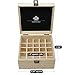 SXC Essential Oil Wooden Box Organizer Wood Storage Case Holds and Protects 25 Oils, Compact size for Travel and Presentations, Small