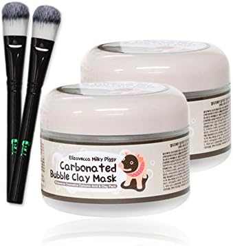 Elizavecca Milky Piggy Carbonated Bubble Clay Mask 2 Count &amp; Brush 2 Count Set