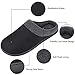HomeIdeas Men's House Woolen Fabric Memory Foam Slippers, Cozy Bedroom Indoor/Outdoor Slip on Shoes with Durable Rubber Sole (Size 11-12 D(M) US, Black)