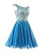 FNKS Women's Straps Lace Bodice Short Prom Gown Homecoming Party Dress
