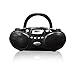Axess Top-Loading Portable Boombox Cd/Bluetooth Playback Am/FM Radio Cassette Player, Boombox Home Audio, AUX, Headphone (Black)thumb 3
