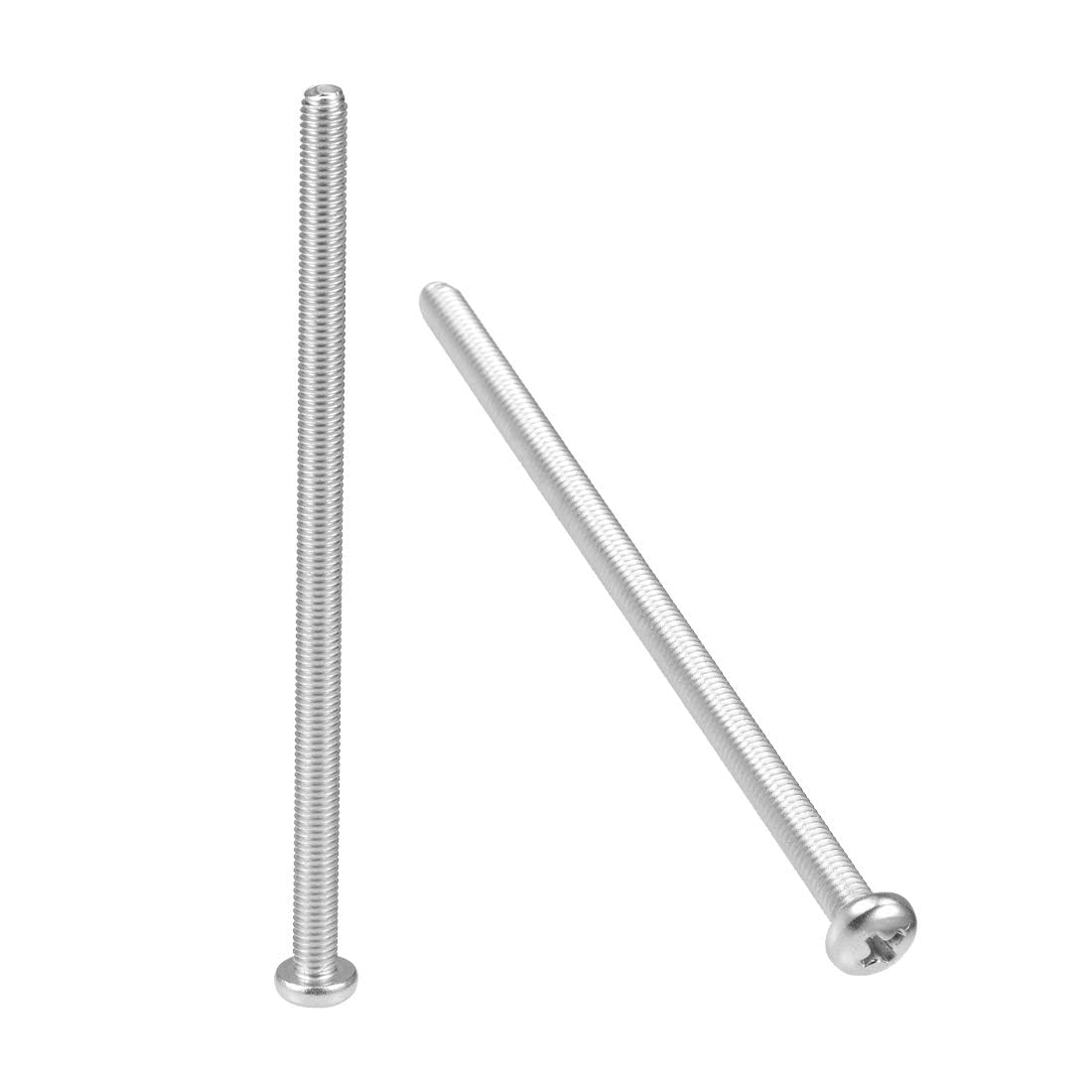 TOP-VIGOR 5Pcs Cross Pan Head Machine Screws, M5x100mm Phillips Round Head Screws Bolts for Machinery, Furniture, Car, Motorcycle Repair, Electronic Products, Ship Assembly, and DIY