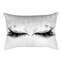 Hankyky Bronzing Flannelette Home Pillowcases Decoration Throw Pillow Cover Eyelashes Letters Lash Out Pattern Design Gold Throw Pillow Cover