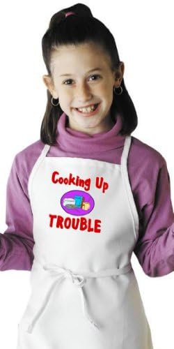 Cooking Up Trouble Funny Kids Kitchen Apron