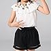 Budermmy Girls' Crop Tops Off-shoulder Lace Flower Casual Blouse