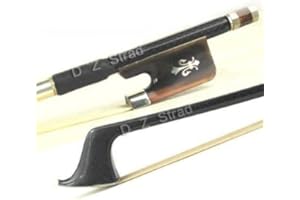 D Z Strad Cello Bow - Model 301 - Carbon Fiber Bow with Ox Horn Fleur-de-Lis Frog… (4/4 - Full Size)