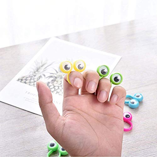 Polymer Finger Toy Eyes Finger Ring Educational Intelligent Finger Toy Finger Toy for Kids Children Gift 10PCS(Random Color)