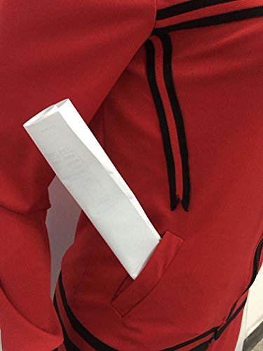 Womens Two Piece Outfits Hooded Jacket Suit Pants Set Sweatsuits Red L