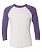 Next Level Unisex Triblend 3/4-Sleeve Raglan L PUR RSH/ HTR WHT