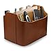 Londo PU Leather Remote Control Holder, Office Supplies Desk Organizer with Tablet Slot, Makeup Brush and Utensils Cube, Large Capacity Desk Caddy With 5 Compartments