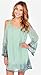 Tie Dye Chiffon Cold Off the Shoulder Bell Shift Mini Dress Tunic Blouse Top Green Small