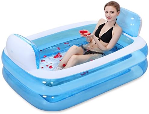 SESO UK Tubble Inflatable Bathtub Adult Size Portable Home Spa, Baby Early Education Swimming Pool,Comfortable Bath, Quality Tub (Color : Blue)