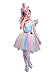 Girl's Rainbow Unicorn Costume with Wings & Headpiece, Medium (8-10)