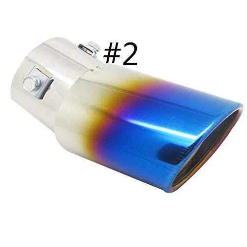 Hanbaili Automobile Tailpipe Modified Exhaust Pipe Stainless Steel Single Pipe Exhaust Pipe Semi-Blue Curved Section
