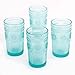 The Pioneer Woman Adeline 16-Ounce Emboss Glass Tumblers, Set of 4 (Turquoise)