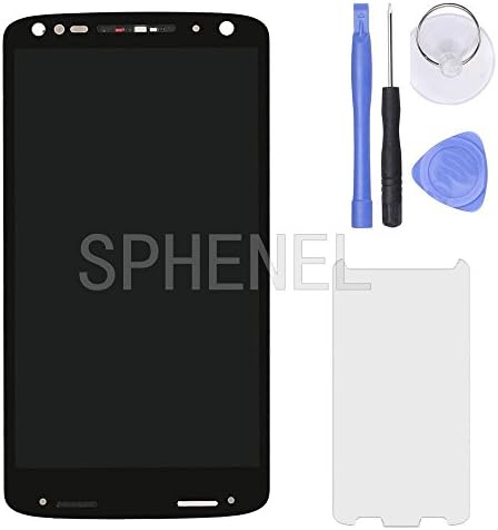 SPHENEL LCD Display Screen And Digitizer Touch Screen Assembly With Frame For Motorola Moto X Force / Droid Turbo 2 XT1585 XT1580 XT1581 (Black)