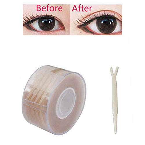 Eye Tape Double Eyelid Tape Invisible Eye Stickers Natural Waterproof Eye Tape Adhesive Magic Charm Big Eye Fiber with Y shaped Fork (Silm 300 Pairs)