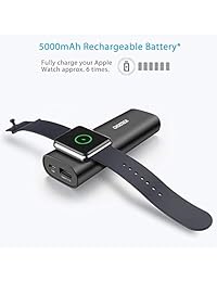 CHOETECH   Cargador magnético portátil para Apple Watch Serie 2 y Serie 1, Nike+  Edition  Hermès, iPhone, Android y smartphones (certificado MFI, 5000 mAh)
