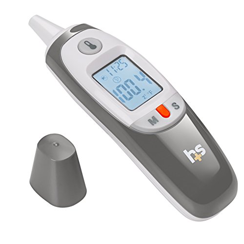 HealthSmart Compact Instant Read Infrared Digital Ear Thermometer, Gray