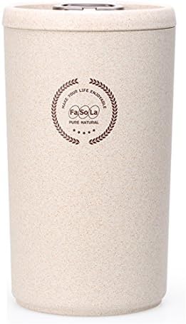 Airtight Food Storage Container Airtight Canister with Spoon - BPA Free - Natural Wheat Fiber Biodegradable Eco-Friendly - for Milk Powder,Fruit,Coffee,Tea,Medicine and Nuts (2L/32OZ)