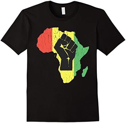 Men's Vintage Black Power African Continent T-Shirt 2XL Black