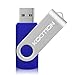 KOOTION 10 Pack 4 GB USB Flash Drive 4gb Flash Drives Keychain Thumb Drive Swivel Memory Stick Blue