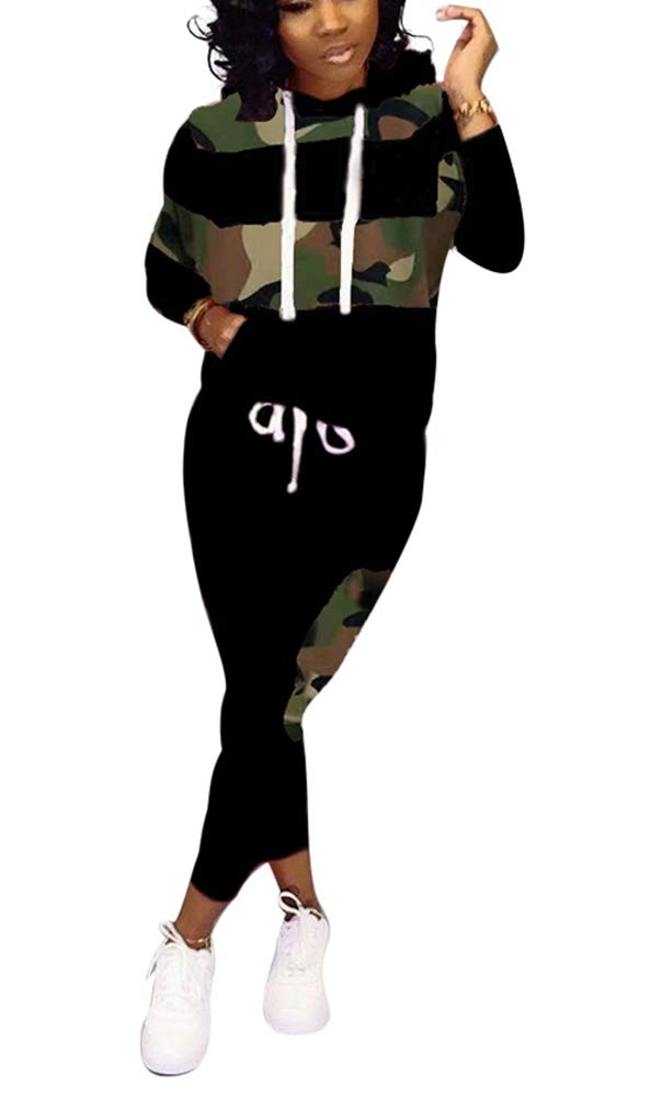 Jogging Suits for Women - Two Piece Sweatsuit Pullover Hoodie + Long Pants Tracksuit Set Jumpsuits