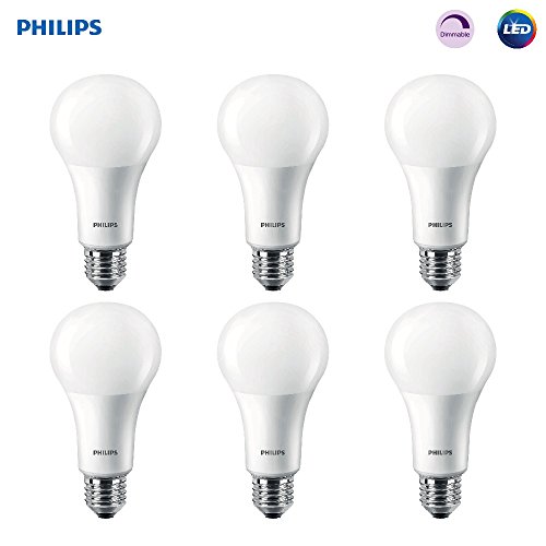 Philips 472514 100 Watt Equivalent Frosted A21 Dimmable LED Energy Star with Warm Glow Effect Light Bulb (6), 6-Pack, 6 Piece