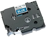 Brother 3/4 Inch x 26.2 Feet White on Blue for P-Touch (TZ545)