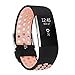 Vancle Bands for Fitbit Charge 2, Adjustable Soft Silicone Replacement Bands Sports Accessories Straps for Fit bit Charge 2 Heart Rate Fitness Tracker (Black/Blush Pink)