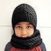 EPEIUS Kids Girls/Boys Winter Knitted Infinity Scarf Children Warm Soft Polar Fleece Neck Warmer,Black,One Size
