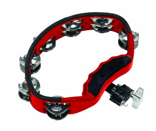 Gon Bops Tambourine with Quick Release Mount, Red