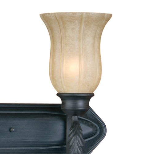 Yosemite Home Decor 83194-4SS Jessica Four Light Bath Vanity with Egyptian Crystals and Brown Cyan Glass in Sierra Slate Finish, 36" x 13.75"