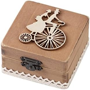 Wooden Bearer Box Personalized Retro Wedding Ring Box Holder Shabby Chic Rustic (F) [Energy Class A+]