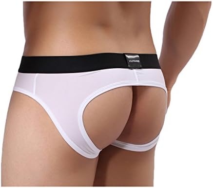 YKC Men's Jockstrap Athletic Sexy Gay Underwear for Sex Briefs Low Rise White X-Large