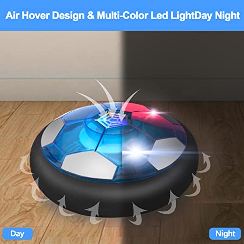 Nazano 3-in-1 Hover Soccer Ball - Kids Toy Hockey Soccer Sets with 3 Goals and LED Lights USB Rechargeable Battery Soccer Toys for Boys Girls Aged 3 4 5 6 7 8-12