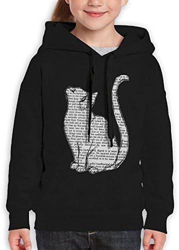 Fashion Girl's Sweatshirts,Warm Cat With Words Cotton Hoodie Pullover For Teenage