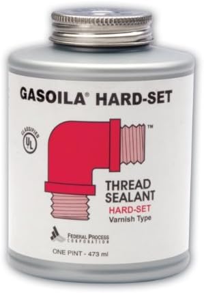 Gasoila Hard-Set Red Varnish Thread Sealant, -60 to 350 Degree F, 1 Pint Brush