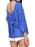 Persun Women Cute Bow Back Chiffon Blouse Shirt Top