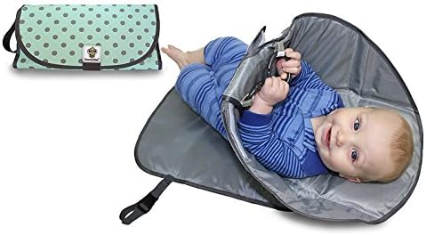 UrChoice Portable Clean Hands Changing Pad. 3-in-1 Diaper Clutch, Changing Station, and Diaper-Time Playmat With Redirection Barrier for Use With Infants, Babies and Toddlers (Sahara Stripe)