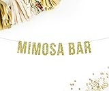 Mimosa Bar Gold Glitter Party Banner | breakfast | bridal shower | bachelorette | brunch