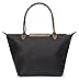 Korvara Women's Tote Bag, Premium Nylon and Vegan Saffiano Leather Shoulder Handbag, Black, Large