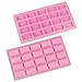 Tomnk 3pcs 20-Cavity Rectangle Silicone Handmade Soap Mold Silicone Mold for Making Soap Candy Chocolate Cake, with Sealable Bags for Decoration Design (Rectangle)
