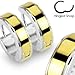 SER-0007 Pair of 316L Stainless Steel Hinged Hoop Earring with Gold Plate Center Layer; Comes With Free Gift Box