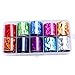 AIFAIFA Transfer Foil Nail Art Set, 10 Roll Holographic Nail Foil with 1 Bottle Nail Foil Glue, Packed with Storage Box, Nail Art Supplies for Home DIY Nails, Nail Stickers for Acrylic Nails