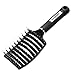 FIXBODY Boar Bristle Hair Brush - Curved & Vented & Oversize Design Detangling Hair Brush for Women Long, Thick, Curly and Tangled Hair Blow Drying Brush (Black)