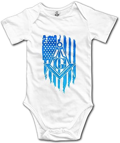 Infant Blue Freemason American USA Flag Onesie Baby Jumpsuit 0-24 Months