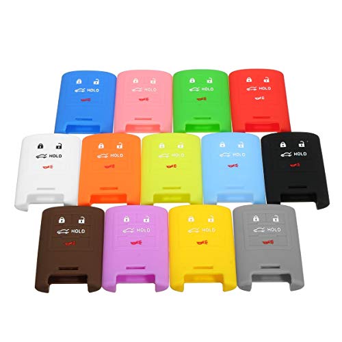 13 Color Silicone Car Key 4 Button Remote Key Case Fob Cover For Cadillac/Corvette C6 C7